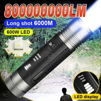 Лампа Long Shot Super Zoom Светкавица Power Факел Ультралегкие Водоустойчив Светлини Бърза Мощна Висока Такса за Къмпинг Type-c