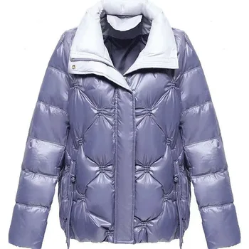 2023 Ново дамско пуховое памучно палто, зимно яке, дамски къси паркове с висока яка, връхни дрехи за химическо чистене, ярко палто