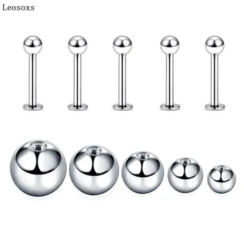 Leosoxs 2 броя топчета от неръждаема стомана за устни, нокти, бижута за пиърсинг, удари продажбите на модата в Европа и Америка