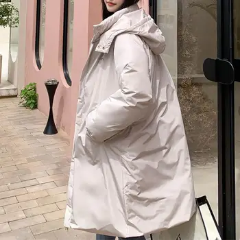 Зимна naka стеганая сако, дамско палто със средна дължина, с памучна подплата, 2021 Нова яке, стеганая яке в корейски стил, безплатен заек, който трябва да се преодолее