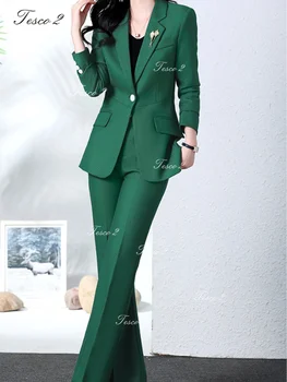 Модерен нов женски костюм, плътно прилепнали разкроена панталони, бизнес облекло, дамски елегантни костюмные панталони и яке