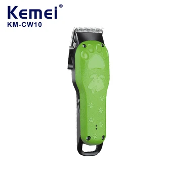 Kemei Km-Cw10 USB зареждане Мультяшная зелена машина за подстригване на домашни любимци Електрическа машина за подстригване на кучета