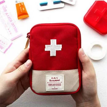 Прекрасен мини чанта за комплект за първа помощ на открито, преносима предпоставка за лекарства, чанти за спешни набиране, чанта за съхранение на таблетки, органайзер