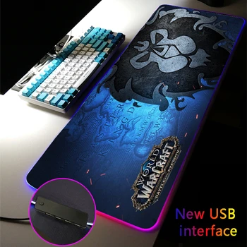 RGB подложка за мишка Големи, игри на тепиха Panda Четири USB докинг станция Typec Интерфейс с различни размери подложка за мишка Игрови аксесоари Warcraft Килими