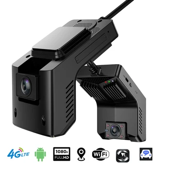 Мини автомобилна камера T2 1080p с две лещи, интернет връзка Wi-Fi интернет, приложение за мобилен телефон, вграден GPS и GSM video recorder 4g