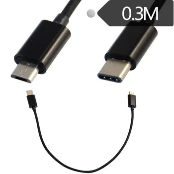 Тип C USB-C към Micro USB Мъжки Синхронизация Зареждане OTG ЗАРЯДНО Устройство Кабел за Захранващ Адаптер За Телефон Huawei Samsung Usbc Тел 0,3 м