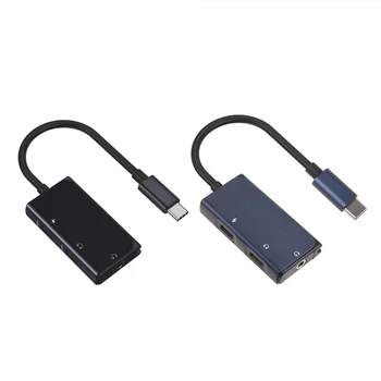3 в 1 Порт за зареждане Type-C C USB PD с аудиопортом 3.5 мм Aux и кабел-ключ за бързо зареждане с мощност 60 Вата за лаптоп Pad Pro