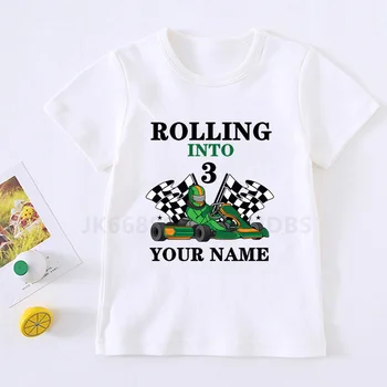 2021 Тениска с изображение, за картинг за момчета 1-10, Фланелка с номер, рожден Ден, Детски тениски с камиони за момичета и момчета, подарък за кола, фланелки, подарък