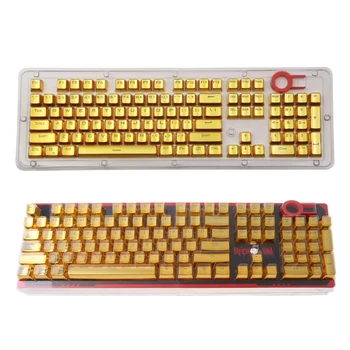 104 клавиша с метално покритие от ПБТ, боядисани капачки за ключове за осветление за механична клавиатура Cherry MX