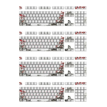 Капачки за ключове Plum Blossom, механична клавиатура, 108 клавиши, руски, Корейски, японски N58E