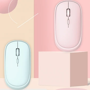 Безжична компютърна мишка Bluetooth, оптична ергономична мишка Mause 1600 точки на инч, офис мишката за PC, домашна мишка, USB, BT, двухрежимные розови мишки за лаптоп за момичета