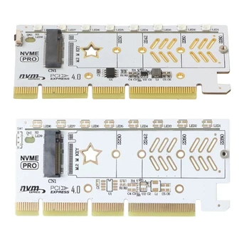 Адаптер NVMe PCIe, .2 NVME SSD за PCI-e 4.0 x16 Такса за разширяване на хост контролер за настолни КОМПЮТРИ Поддръжка 2230-2280