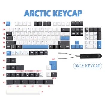137 Ключове/набор от Arctic Keycap Cherry Profile PBT Капачка за ключове MX Switch Механична Клавиатура Сублимационный Капачка за ключове iso 7u Интервал, Клавишите