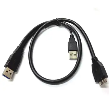 Кабел за мобилен твърд диск, USB 3.0 от щепсела AM към конектора Micro B двухголовочные кабели за трансфер на данни от тип I със скорост 5 Gbit/s