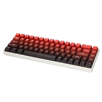 PBT Сублимационный наклон червен цвят с подсветка, прозрачни капачки за ключове, механична клавиатура с профил OEM горен / страничен печат с надписи
