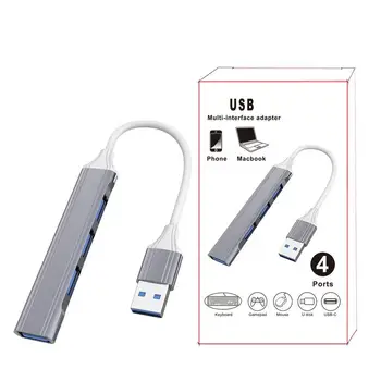 USB сплитер за лаптоп с няколко порта USB 3.0, 4-портов USB удължител за компютър, флаш памет, принтер, клавиатура, мишка, бърз трансфер на данни