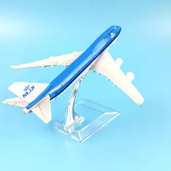 1/400 16 см, изработен под натиска Air и KLM Plane 747, модел на самолета, подарък, декорация на работния плот
