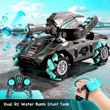 2,4 G Радиоуправляемая водна бомба трюковой резервоар с усещането жестове стрелба с rc танк Плаващите бронирани превозни средства Радиоуправляеми кола играчки за деца, подарък за рожден ден