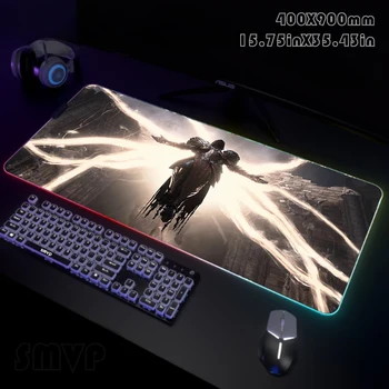 Diablo IV RGB подложка за мишка, слот подложки за мишки, led подложка за мишка, подложка за клавиатура, противоскользящий, най-добрият избор, подложка за мишка, XXL, светлинен тенис на мат