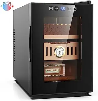 35-литров шкаф-хладилник, шкаф за контрол на температурата на охлаждане и отопление с рафтове от испански кедър и гигрометром, подарък за