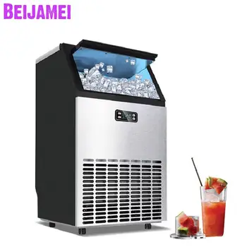 BEIJAMEI Преносима автоматична машина за производство на кубчета лед, търговско-индустриална машина за производство на квадратни блокове лед