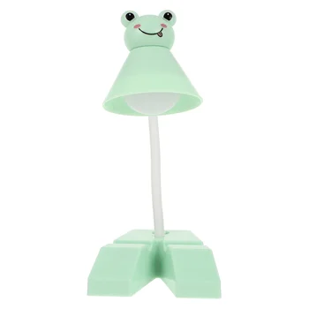 1 бр. мини детска мультяшная сгъваема led настолна лампа със зареждането чрез USB, нощна светлина за четене лампа за защита на очите за деца (зелена жаба)