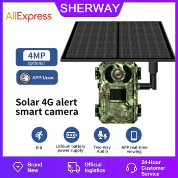 4MP 2K HD Слънчево Помещение H10 Външна Водоустойчива Камера за Нощно Виждане PIR Мониторинг на Пистата Двупосочна Гласова AI Гуманоидное Откриване на Запис, Аларма