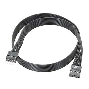 USB2.0 9pin Заглавие на дънната платка на компютъра Отпред 9P Удлинительный кабел За свързване между мъжете и жените Плосък кабел (20 см /30 см/50 см)
