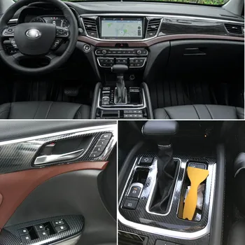 За Trumpchi GS7 GS8 17-19 Вътрешна централна контролен панел, врата копчето, етикети, изработени от въглеродни влакна, аксесоари за стайлинг на автомобили