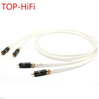 Двойка RCA кабели TOP-HiFi Аудио Кабел 7N OCC Монокристален Посеребренный Кабел за Свързване С Позлатените покритие WBT-0144