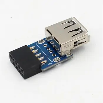 RYRA 2 порта USB 2.0 на 9Pin женски на 2 порта женски адаптер Настолна такса дънна платка PCB такса удължителен кабел конвертор карта