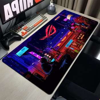 Подложка за мишка Asus Rog City Large Lock Edge, компютърен аниме-подложка за мишка, XXL детска клавиатура за лаптоп, подложка за мишка за геймъри, Xl подложка за мишка