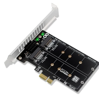 PH58 2 x Карта адаптер M2 SATA към PCIE Двухдисковая Дисплейная карта RAID Дърва Карта за разширяване на PCIe X1 към NGFF M2 SATA SSD