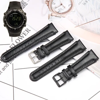 22 мм кожена каишка за часовник, подходящ за Suunto X-Lander, военен каишка за часовник, мъжки аксесоари за часа xlander Black