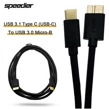 Позлатен Кабел за трансфер на данни USB 3.1 Type C (USB-C) USB 3.0, Micro-B за Macbook Chromebook Pixel, Външен твърд диск 0,5 м /1 м/1,8 м