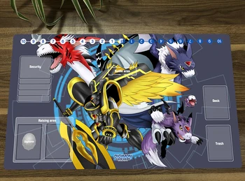 Digimon Duel Playmat Dorumon & Alphamon Подложка за игра на Карти DTCG CCG Подложка За Мишка Настолен Мат TCG Игрална Подложка Подложка За Мишка Безплатен Чанта