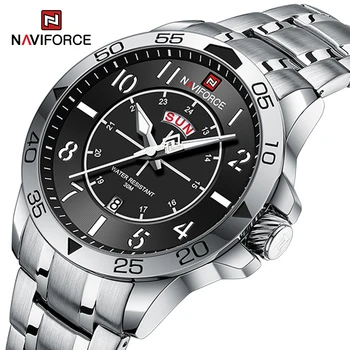 Модерен стил, мъжки ръчен часовник NAVIFORCE, водоустойчиви мъжки кварцов часовник от неръждаема стомана, класически бизнес часовници Relogio Masculino