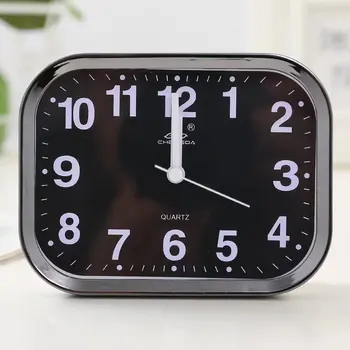 5 бр Спалня Прост цифров указател аларма Творчески квадратен преносим мини-будилник, Студентски кръгли нощни пластмасови часовници-часовник