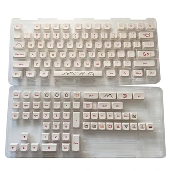 131 Клавиш XDA PBT, капачки за ключове, графити сублимация боя, cartoony капачка за механична клавиатура, ключ Cherry Mx, минималистичен