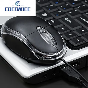 Мини USB мишка жични 1000 точекна инча led оптична 2 бутона gaming мишка за преносими PC кабел от 1,2 м USB офис мишката геймър