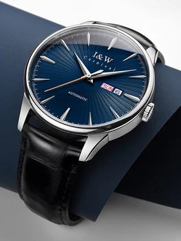 IW Луксозна марка Сребристо-син циферблат мъжки спортни часовници MIYOTA Автоматични механични часовници за Мъже Дата водоустойчив Reloj Hombre