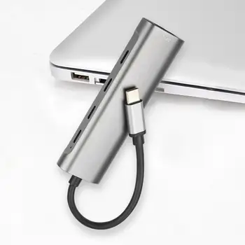 USB-хъб, компактен универсален многопортовая високопроизводителния докинг станция USB Type-C, докинг станция за лаптоп USB-hub, адаптер