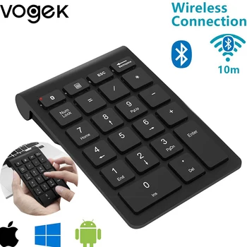 Vogek 22 Клавишите Bluetooth Цифрова Клавиатура Безжична Портативна Цифрова Клавиатура Подключаемая и Воспроизводимая Цифров Цифров Панел За Лаптоп iPad