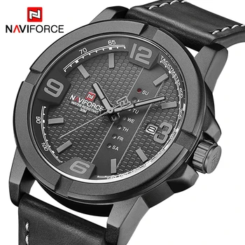 Луксозна марка NAVIFORCE Модерен мъжки часовник Ежедневни спортни кварцов ръчен часовник мъжки кожени водоустойчиви часовници за мъже Relogio Masculino