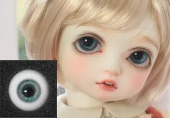 Куклени очи BJD идеални за 12 mm 14 мм16 мм18 мм с малък размер на радужки, сини и бели аксесоари за кукли от истинско стъкло за очите