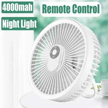 4000 ма вентилатор на тавана за къмпинг Преносим USB акумулаторна безжична със светлина и на горивото с 5 остриета за офис, работен плот, на домакинство