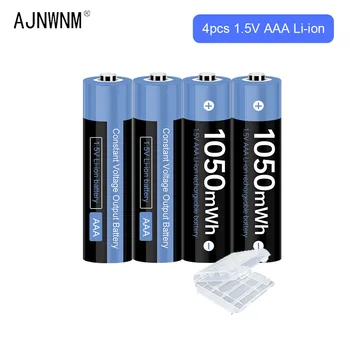 1,5 ААА акумулаторна батерия 1050 МВтч AAA от 1,5 литиево йонна батерия за играчка фенер с дистанционно управление