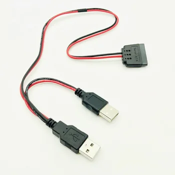 SATA към USB захранващ Кабел за HDD USB Адаптер 40 см USB 5 НА куплунга, а До 15Pin SATA Женски USB Порт Източник на Захранване за Лаптоп 2,5 