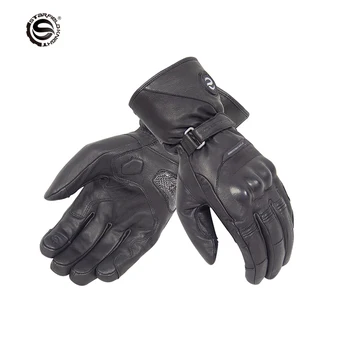 Черни зимни унисекс ръкавици за каране на мотоциклет, водоустойчив ветроупорен топли ръкавици с електрически отопляеми за каране на ски / защита от конна база