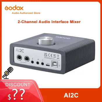 Професионална външна звукова карта Godox AI2C, 2-канален аудиоинтерфейсный смесител, Вграден DSP за видео запис на музика, подкастинг